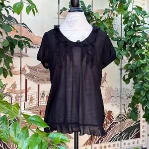 Sheer black blouse